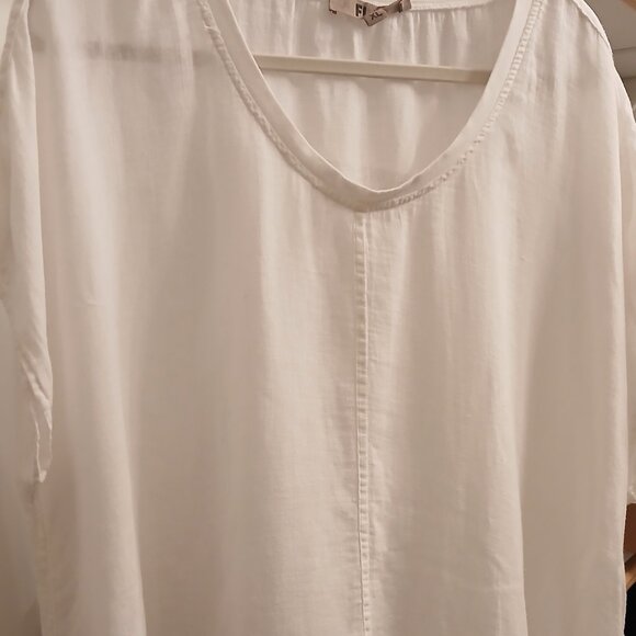 Flax XL 1X 2X Lagenlook Oversized Linen/Cotton Gauze Top Tunic Cap Sleeves - Picture 9 of 10